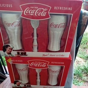 Coca-Cola glasses with ice cream scoop